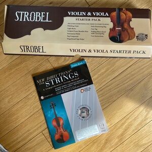Strobel violin/viola music stand, carrying case and shoulder rest